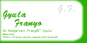 gyula franyo business card